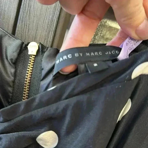 MARC BY MARC JACOBS "Hot Dot" Black and White Polka Dot Print Dress Size 2 - Picture 3 of 10